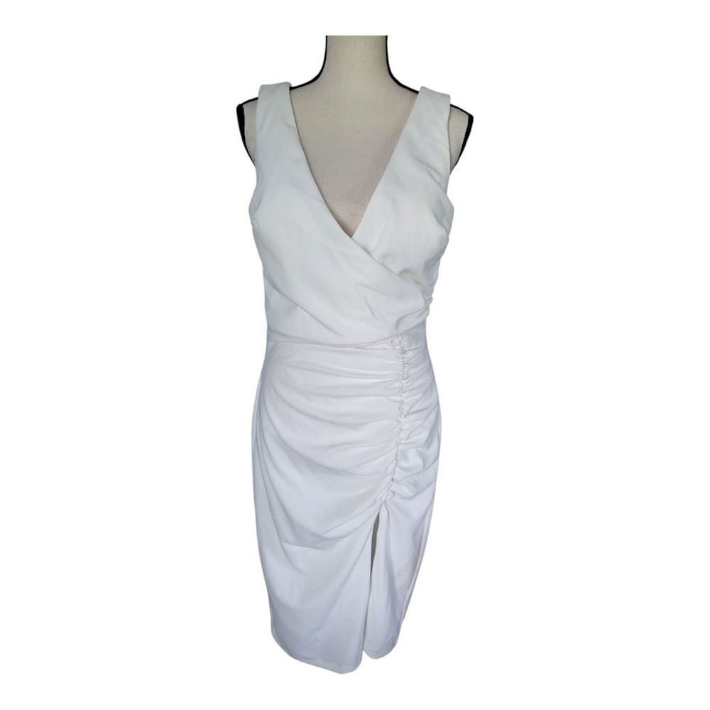 💕Emerald Sundae Womens White Shirred Bodycon Dress Open Back Size XL New